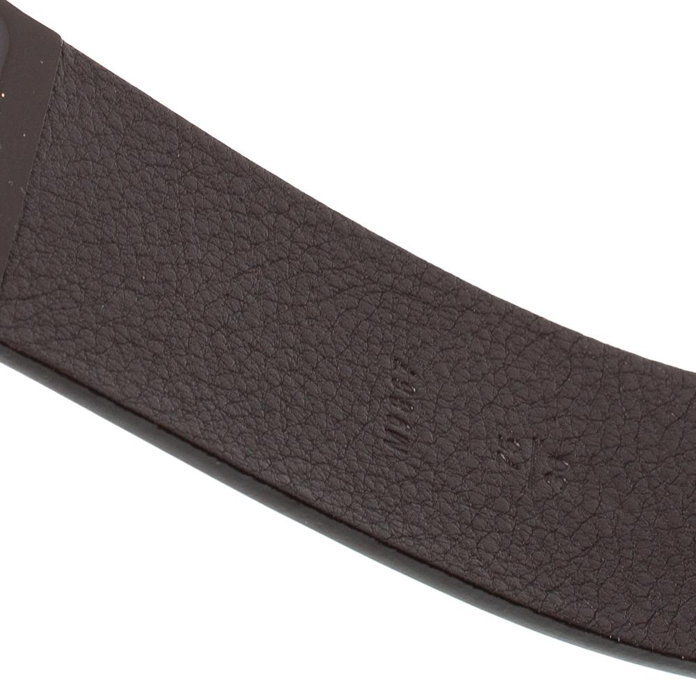 Black Louis Vuitton Amarante Vernis Leather LV Cut Out Buckle Belt 75CM