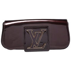 Authentic Louis Vuitton LV LOGO Pochette SOBE Givre Clutch Handbag Purse Bag  K05