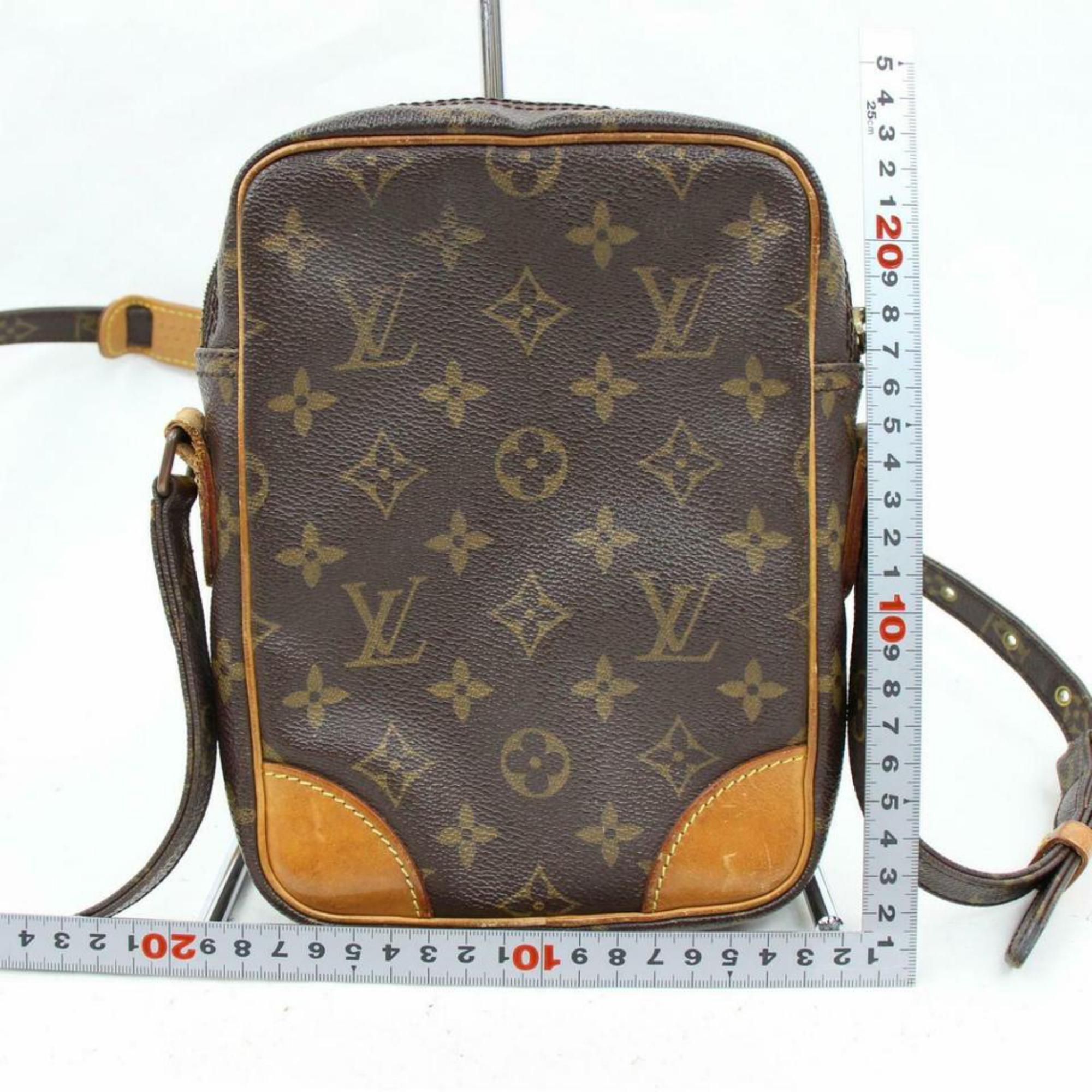 Gray Louis Vuitton Amazon Monogram Camera 870372 Brown Coated Canvas Cross Body Bag For Sale