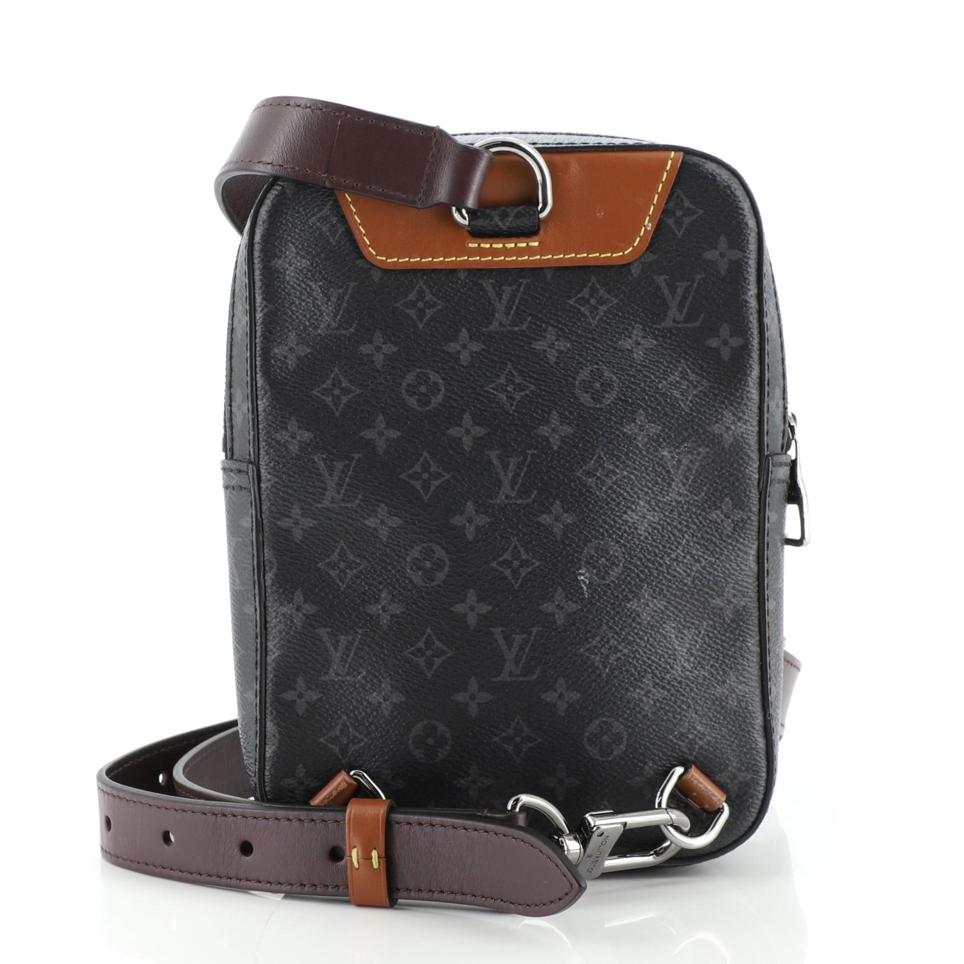 Louis Vuitton Amazone Sling Bag Patchwork Monogramm Eclipse Segeltuch und Pri (Schwarz)