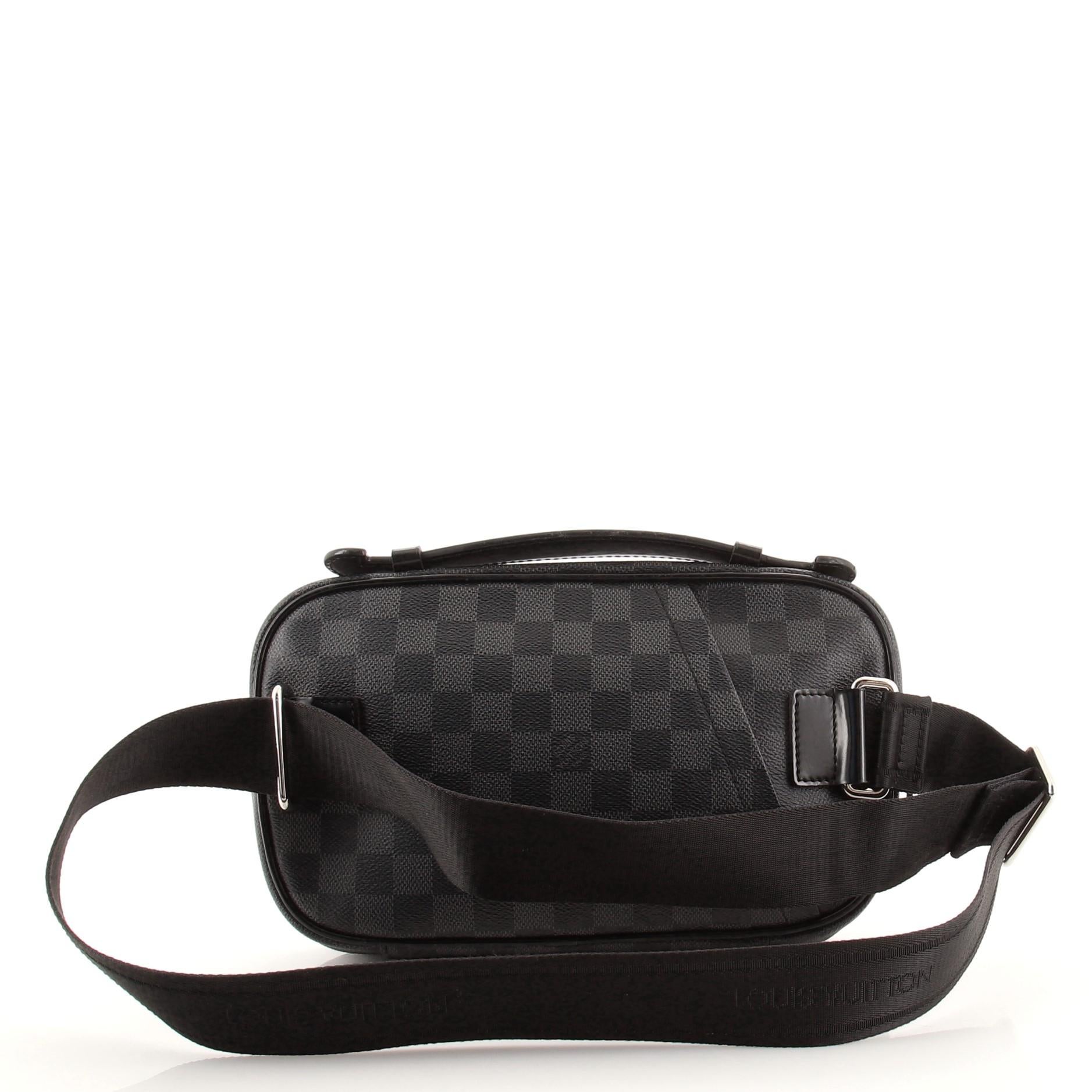 Black Louis Vuitton Ambler Waist Bag Damier Graphite