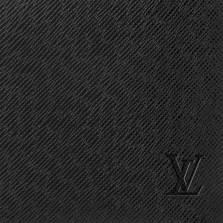 Louis Vuitton Amerigo Wallet Black Taiga Cowhide Leather For Sale at