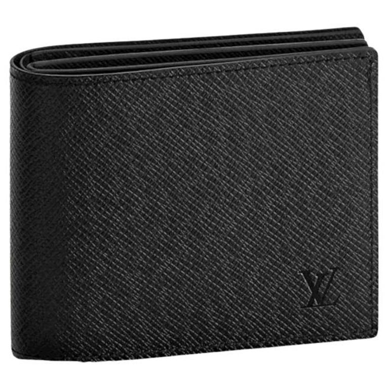 Louis Vuitton Amerigo Wallet Black Taiga Cowhide Leather For Sale at 1stDibs