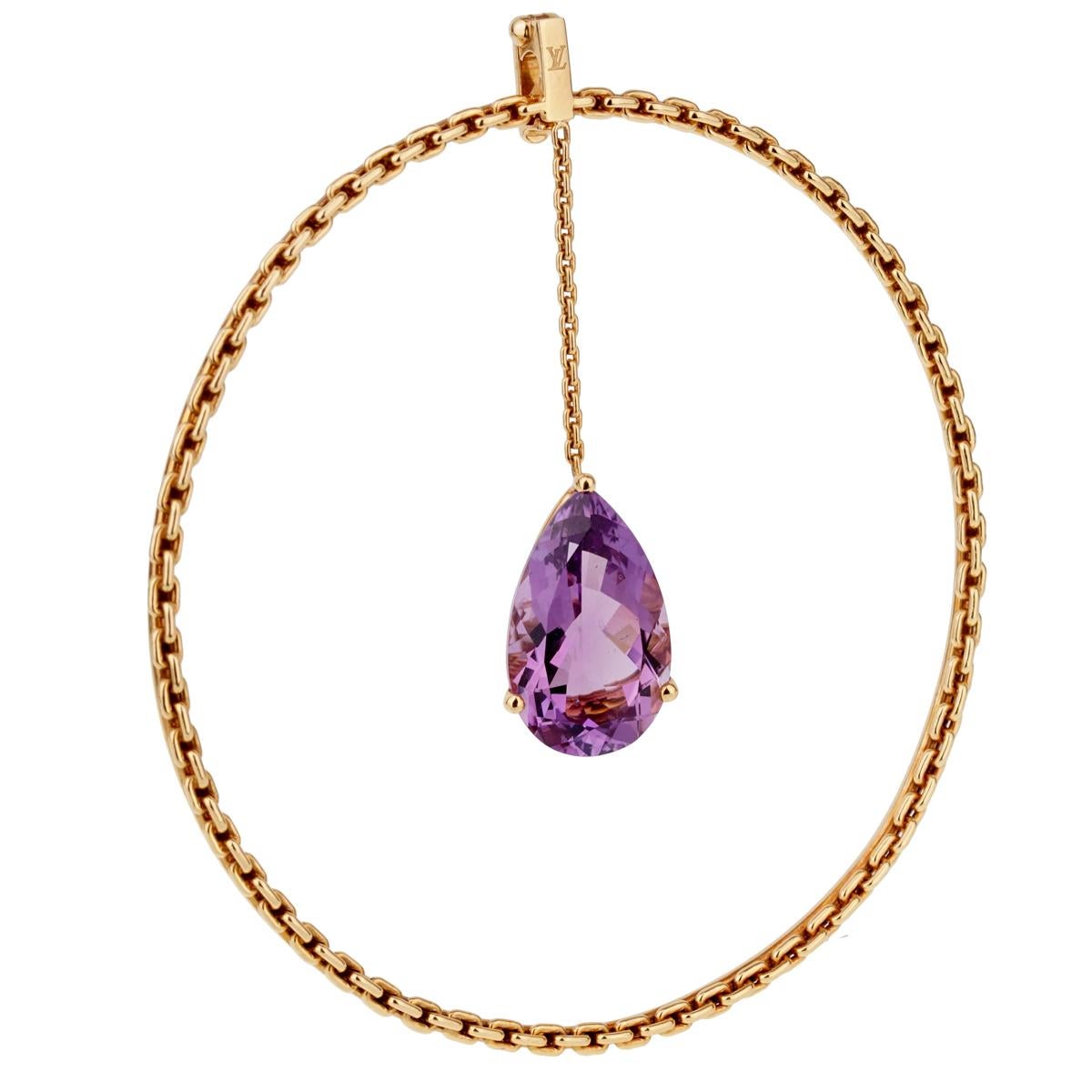 Louis Vuitton, collier pendentif chaîne en améthyste en vente