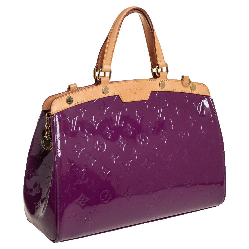Louis Vuitton Amethyst Monogram Vernis Brea MM Bag In Good Condition In Dubai, Al Qouz 2