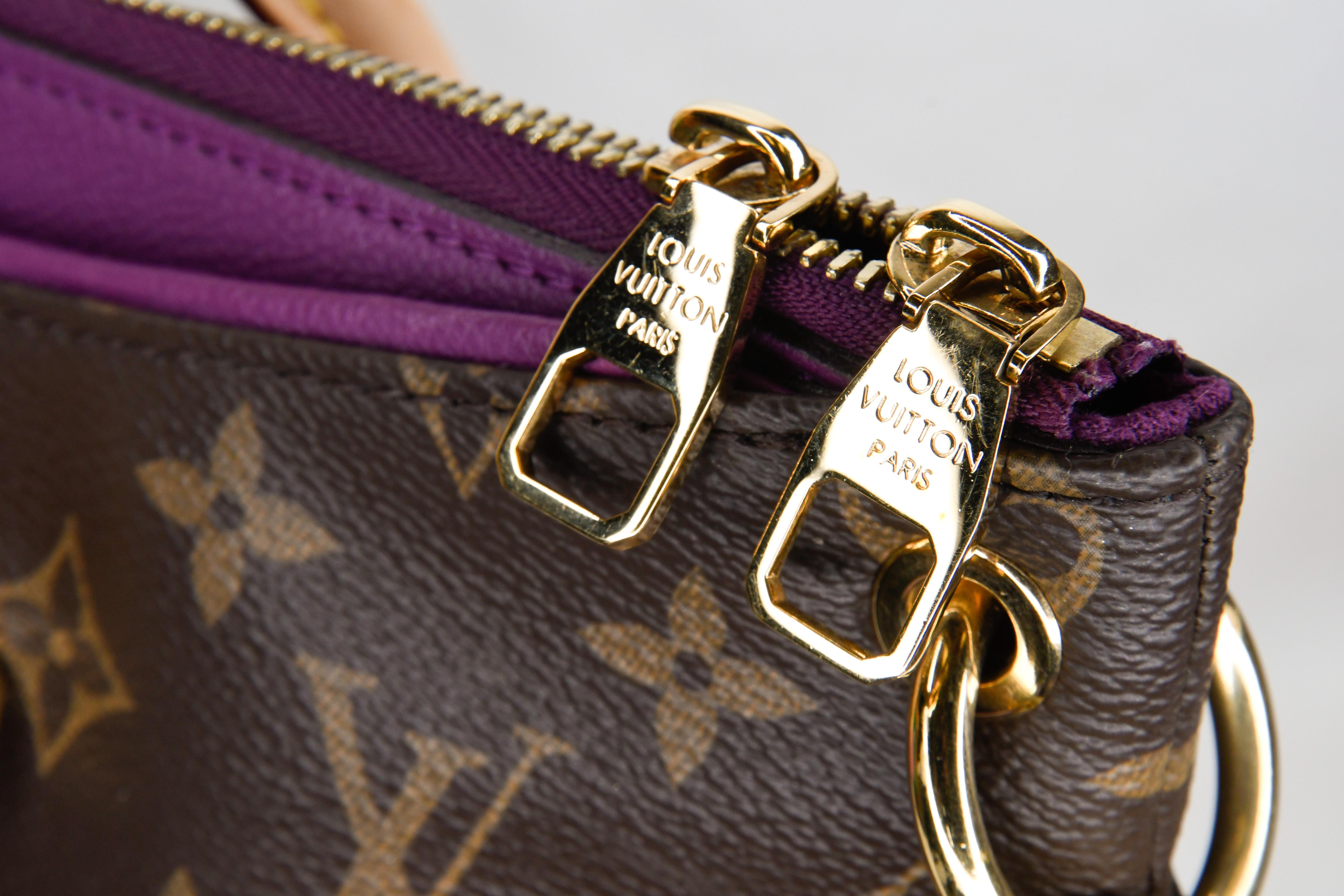 Black Louis Vuitton Amethyste Monogram Pallas Convertible Shoulder or Handbag