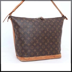Louis Vuitton Amfar Monogramm Drei Sharon Stone Hobo 228142 Braun beschichtetes Segeltuch