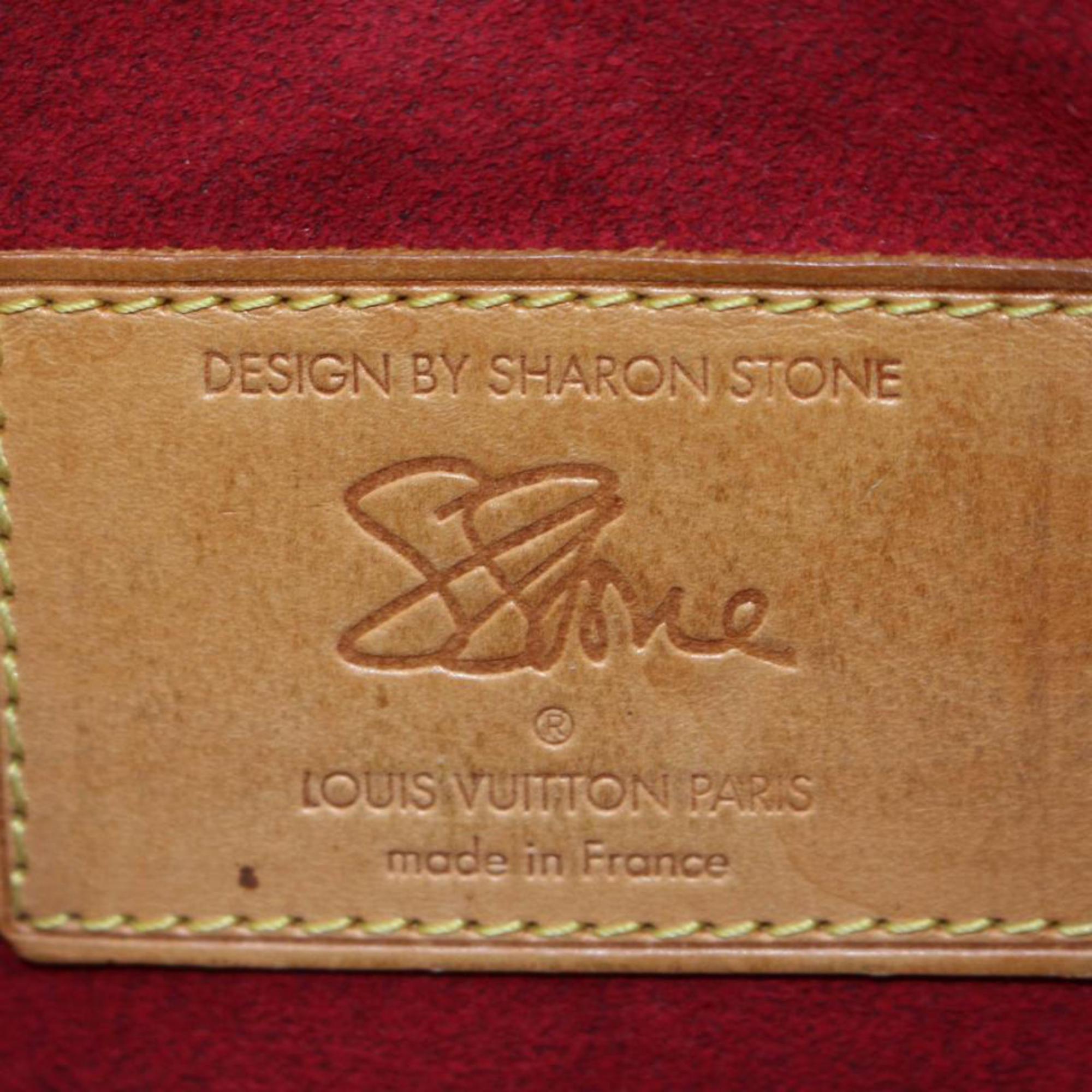 Women's Louis Vuitton Amfar Sharon Stone Three 867466 Brown Coated Canvas Shoulder Bag For Sale