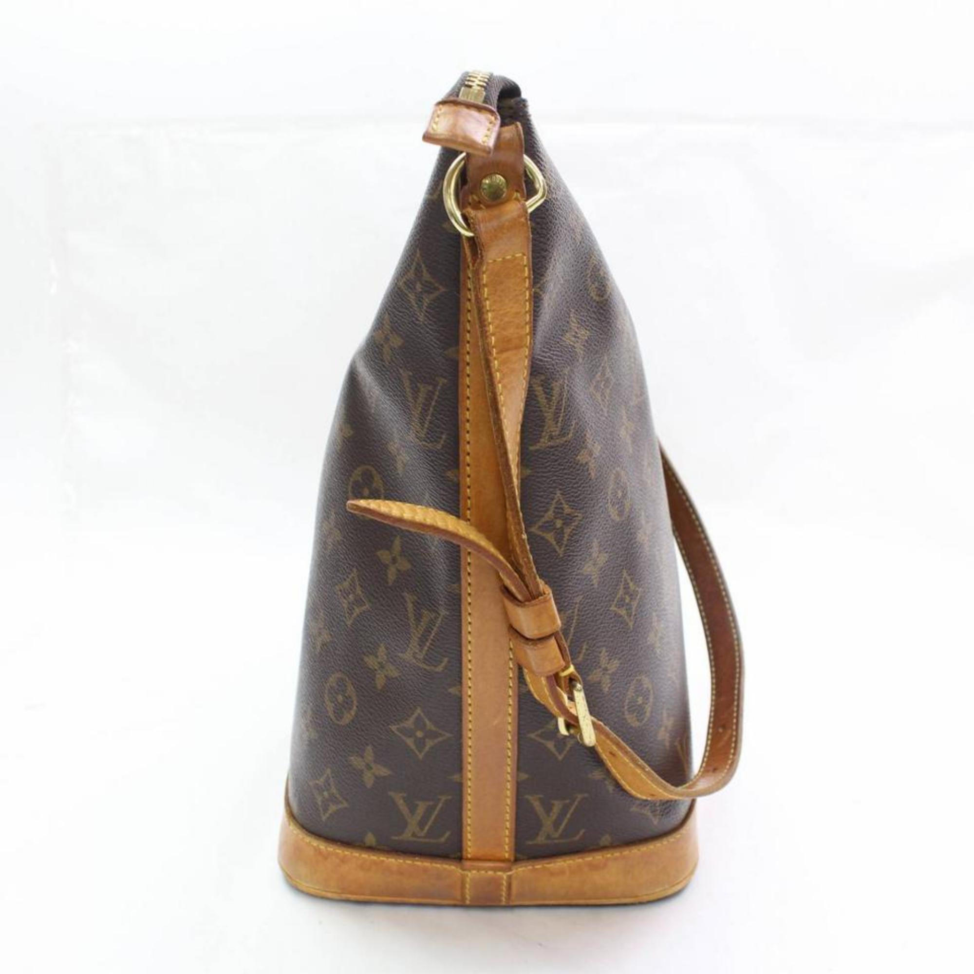 Louis Vuitton Amfar Sharon Stone Three 867466 Brown Coated Canvas Shoulder Bag For Sale 3