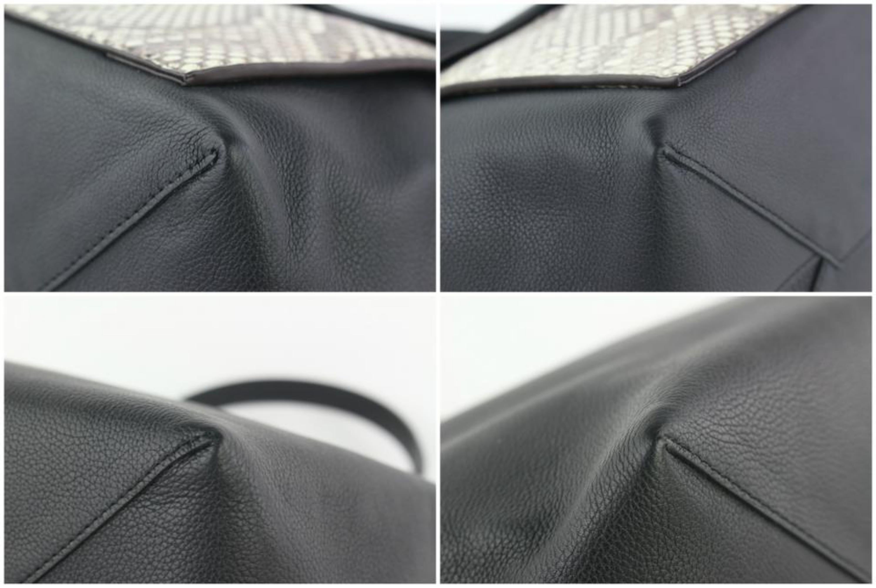 Louis Vuitton And Lockme Mm 1lz1023 Black Python Skin Leather Satchel For Sale 7