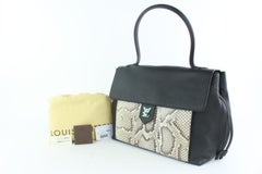 Louis Vuitton And Lockme Mm 1lz1023 Black Python Skin Leather Satchel