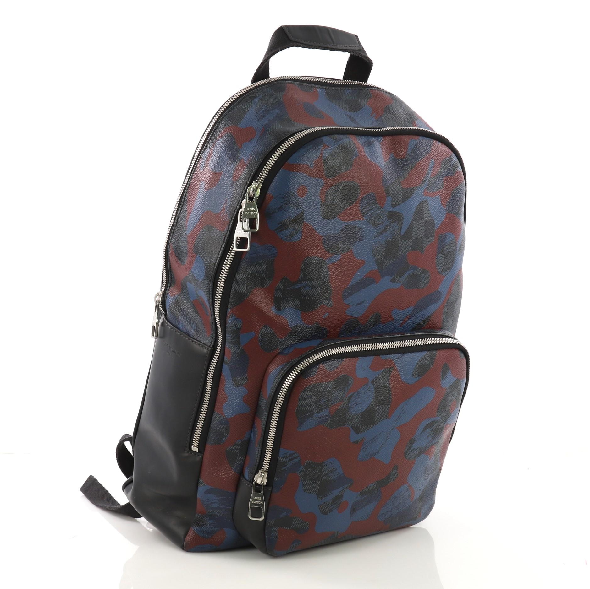 Black Louis Vuitton Andy Backpack Limited Edition Camouflage Damier Cobalt