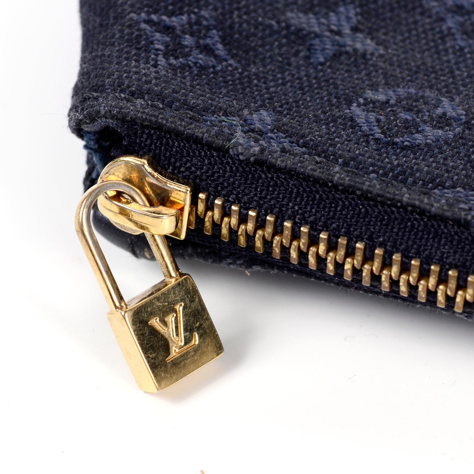 Black Louis Vuitton Anne Sophie Small Denim Blue Canvas & Leather Monogram Pouch Bag