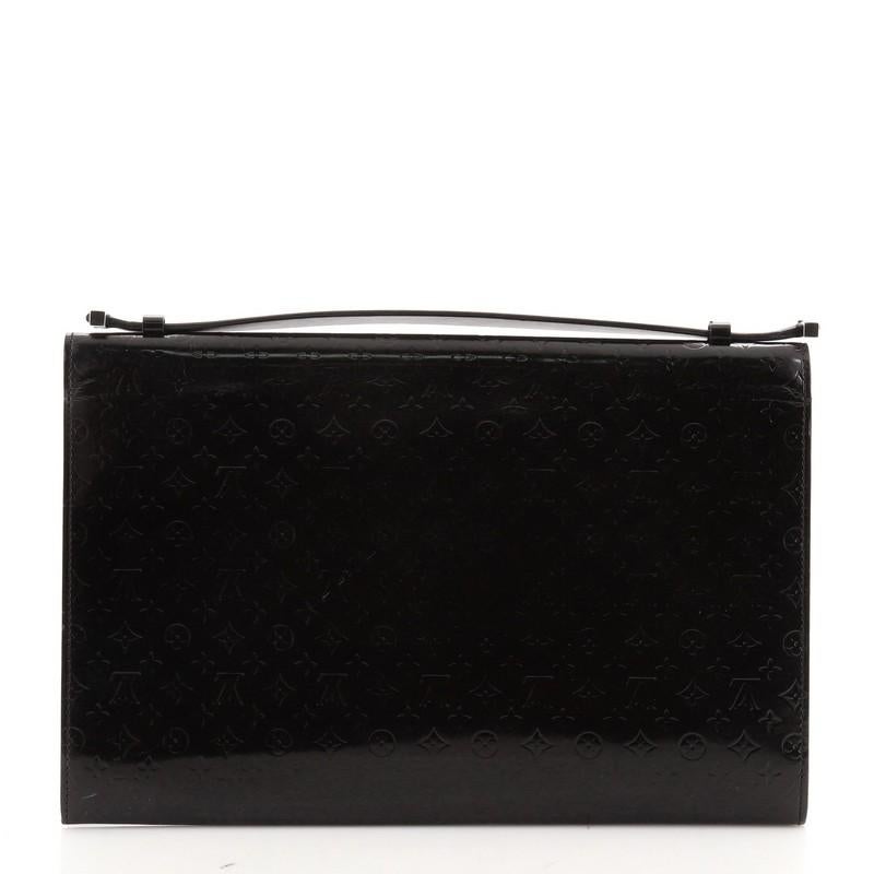 Louis Vuitton Anouchka Handtasche Monogramm Glace Leder GM (Schwarz)