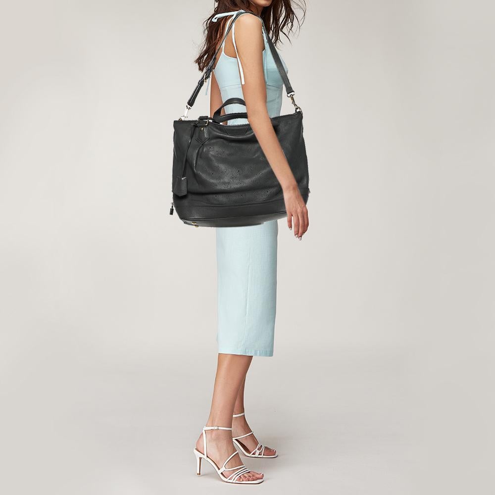 Black Louis Vuitton Anthracite Mahina Leather Stellar GM Bag