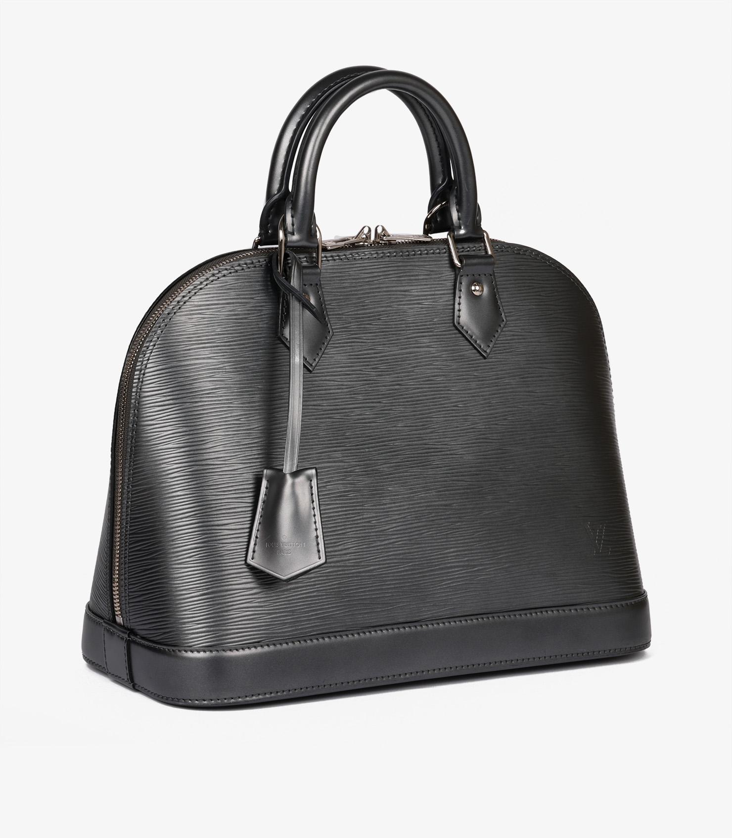Gray Louis Vuitton Anthracite Metallic Epi Leather Alma PM