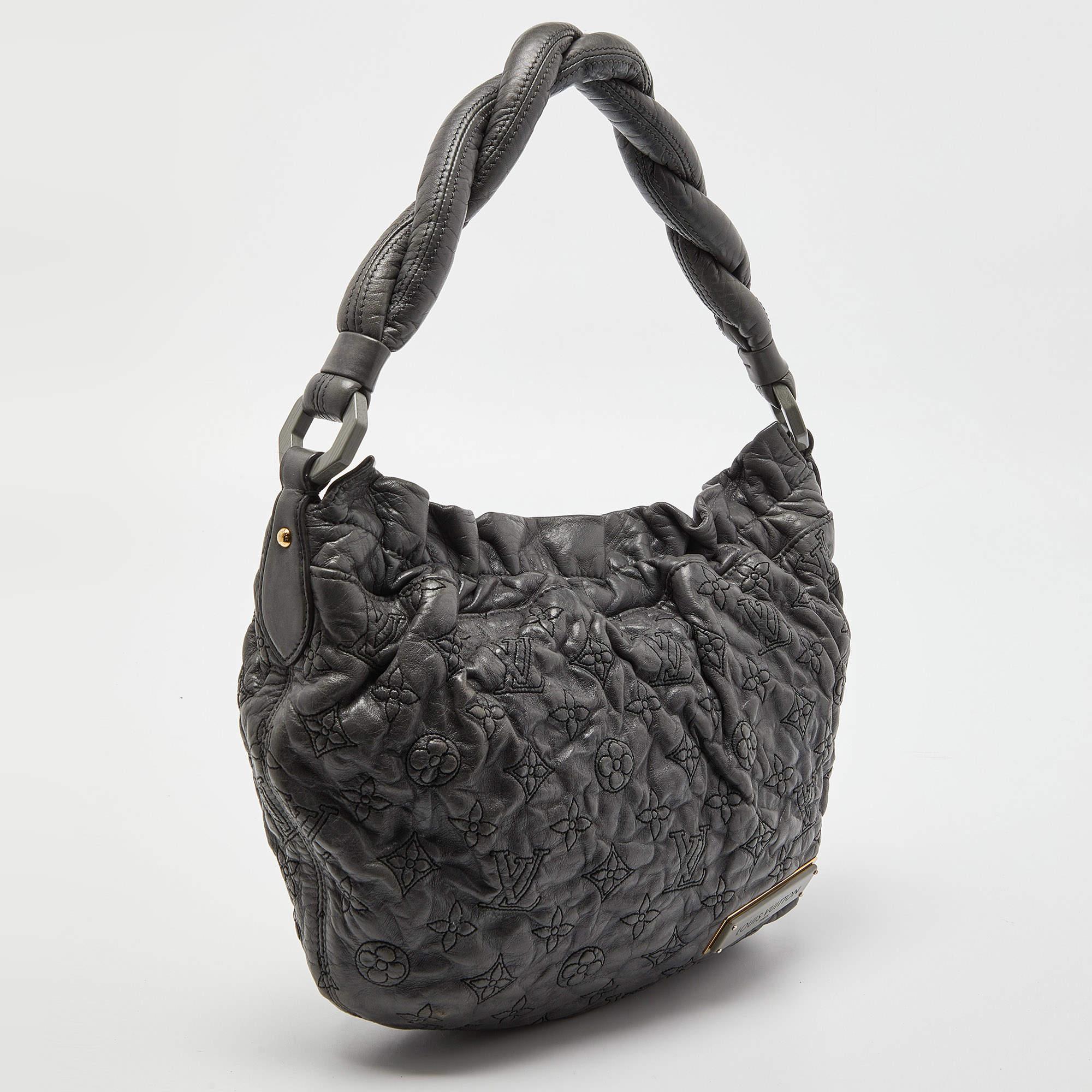 Women's Louis Vuitton Anthracite Monogram Leather Olympe Nimbus PM Bag