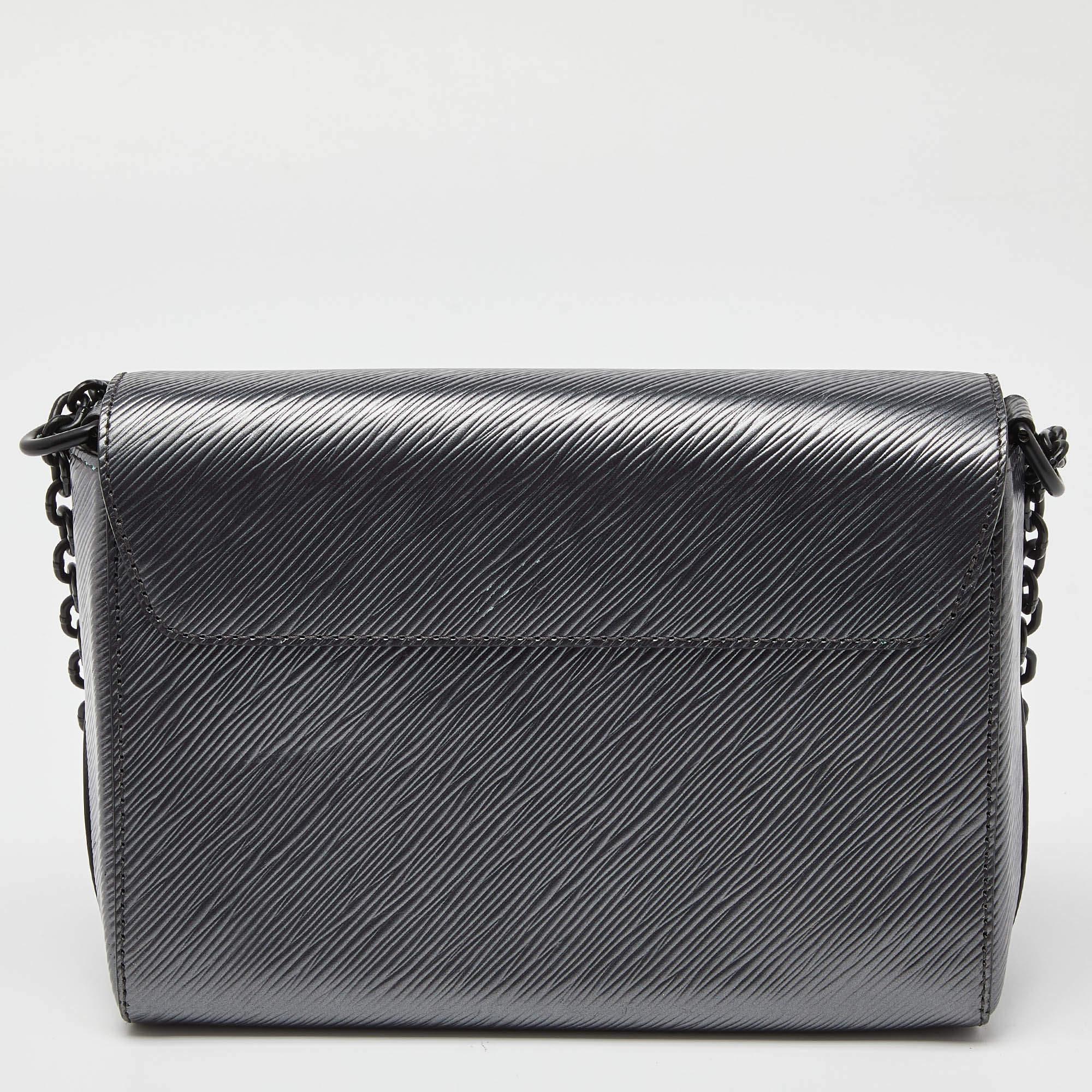 Louis Vuitton Anthracite Nacre/Black Epi Leather Twist MM Bag 4