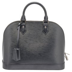 Louis Vuitton Alma PM Tasche aus anthrazitfarbenem Nacre-Leder