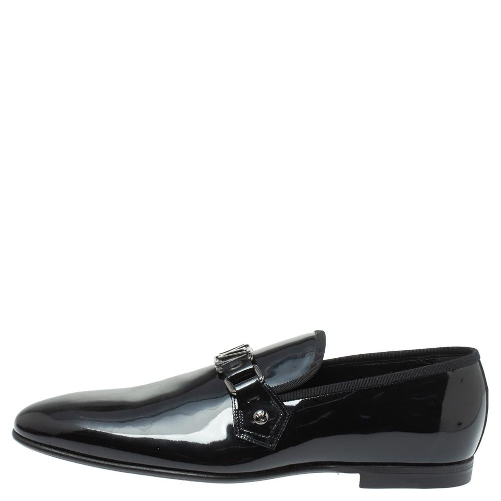 Louis Vuitton Anthracite Patent Leather Glass Dome Loafers Size 41.5 2