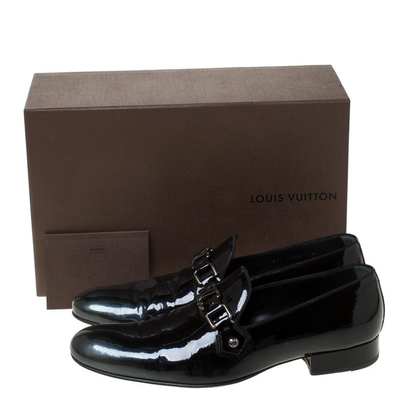 Louis Vuitton Anthracite Patent Leather Glass Dome Loafers Size 42.5 2