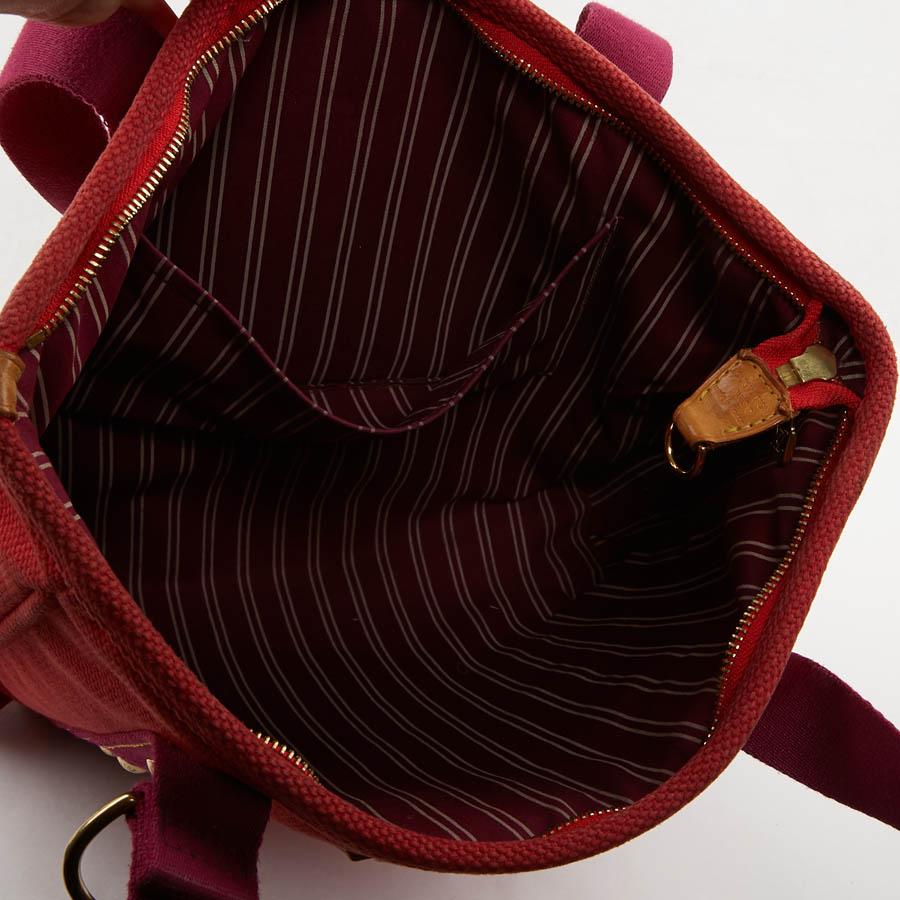 red cotton handbag bag