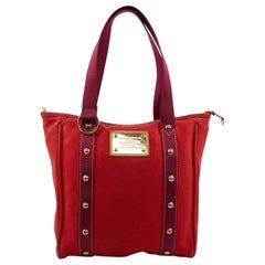 LOUIS VUITTON Antigua Bag In Red Cotton Canvas