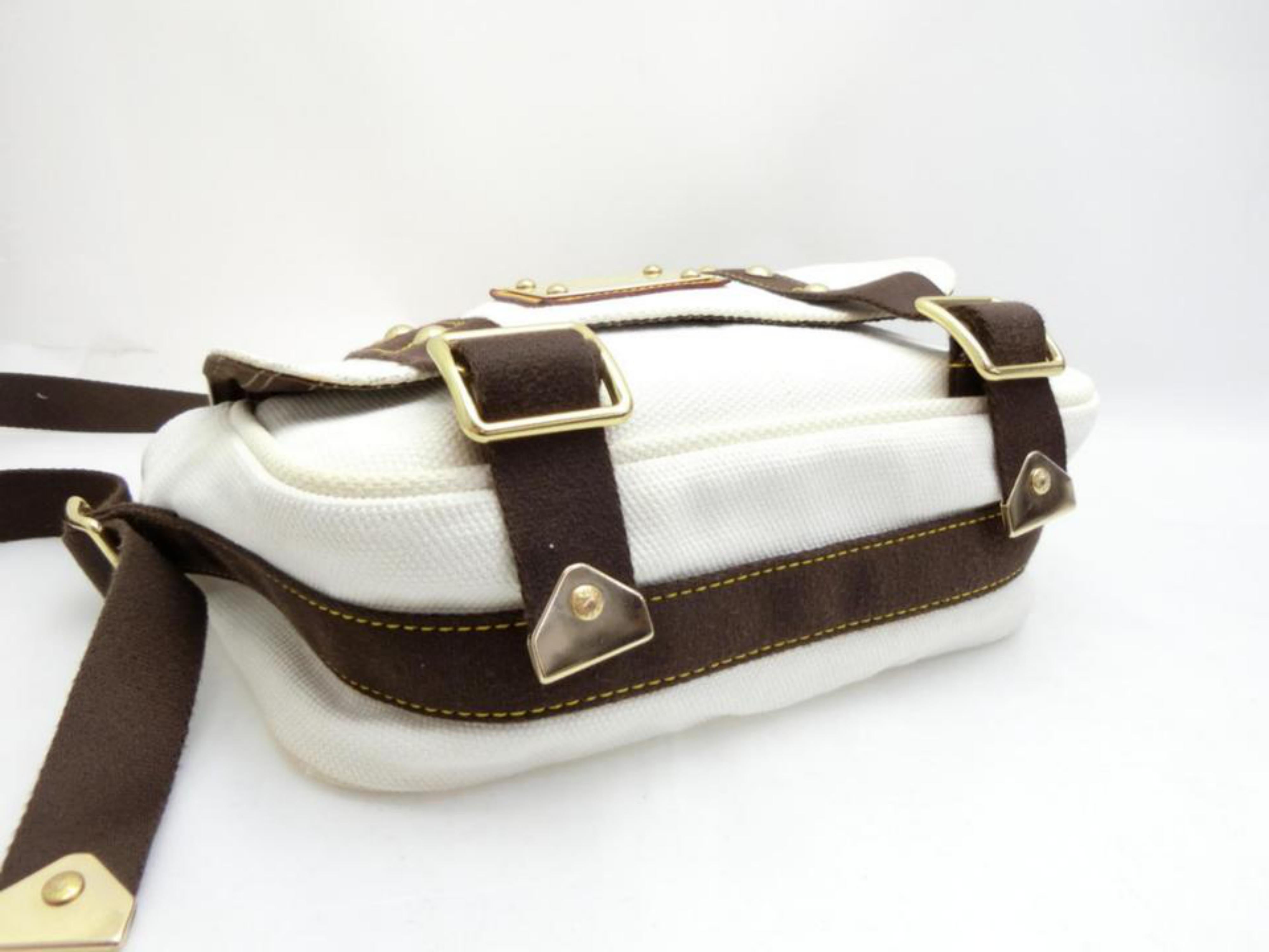 Louis Vuitton Antigua Besace Pm Messenger 231474 White Canvas Shoulder Bag For Sale 6