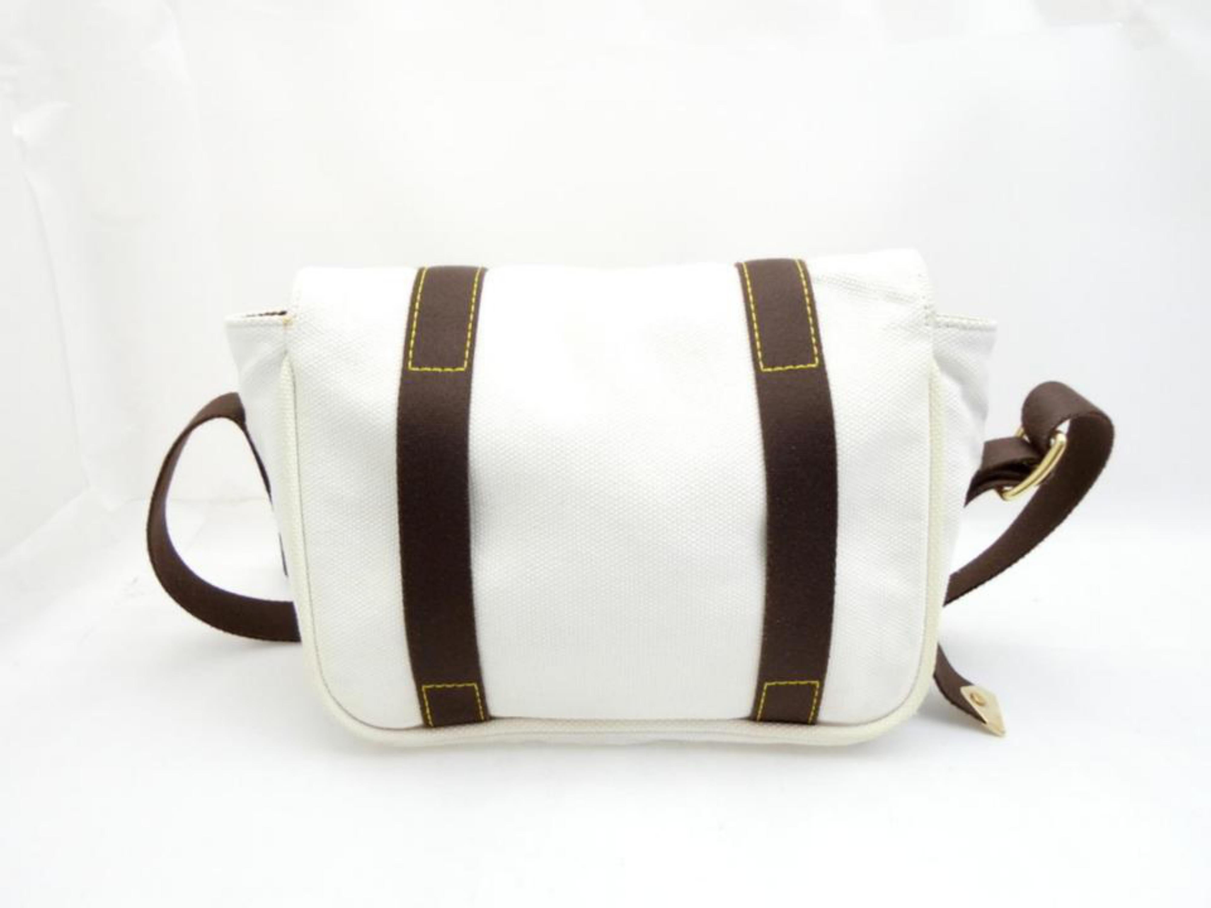 Louis Vuitton Antigua Besace Pm Messenger 231474 White Canvas Shoulder Bag For Sale 5