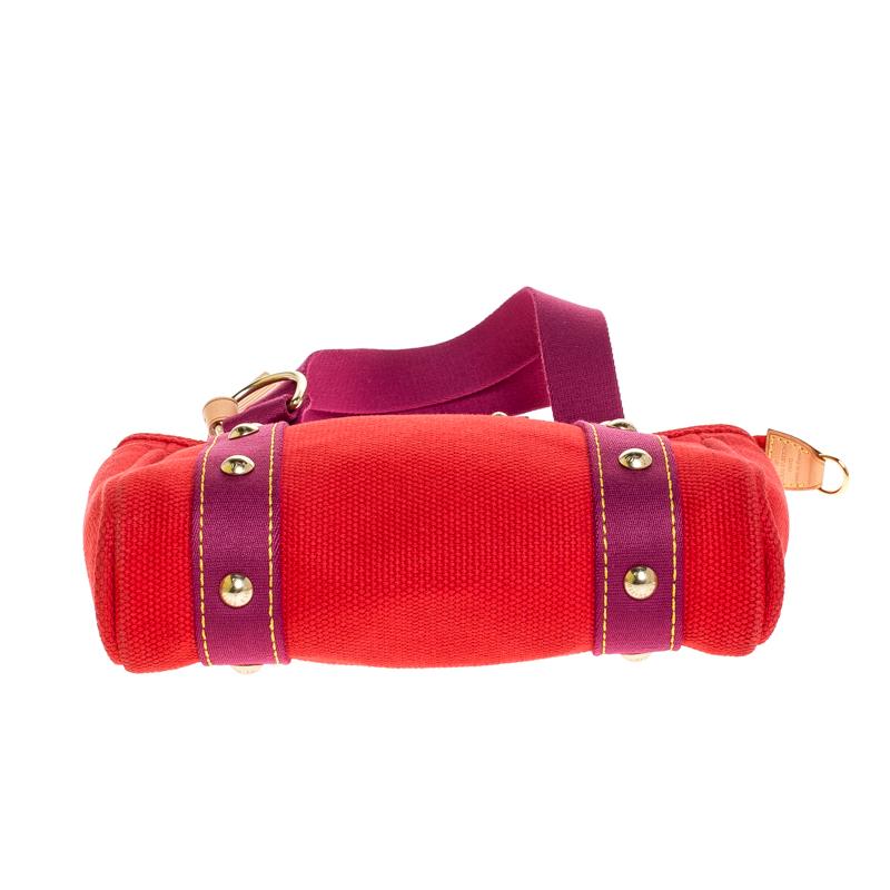 Louis Vuitton Antigua Cabas Red Canvas Shoulder Bag PM 5