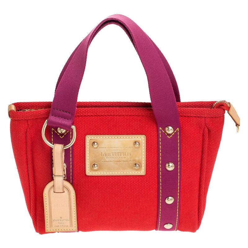 Louis Vuitton Antigua Cabas Red Canvas Shoulder Bag PM