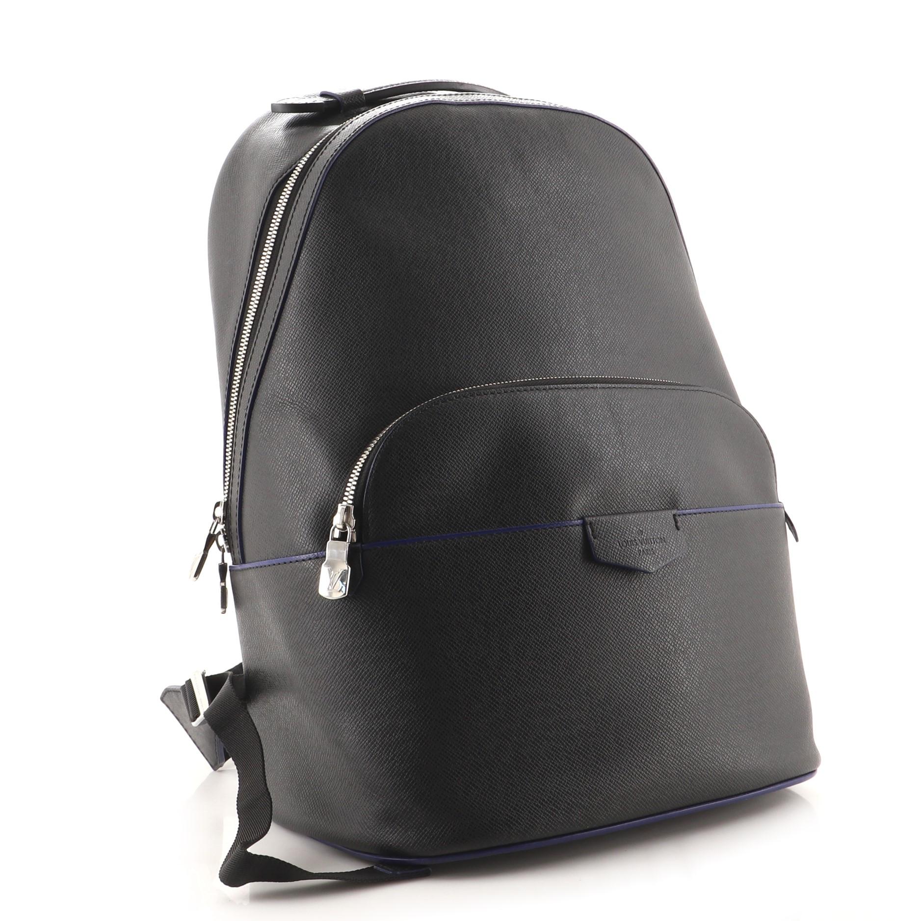 Black Louis Vuitton Anton Backpack Taiga Leather