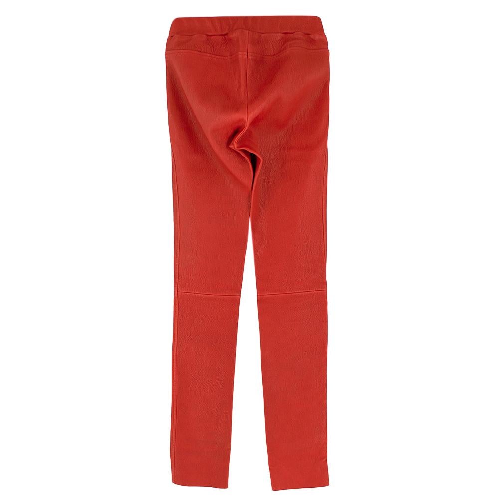 red leather high waisted pants