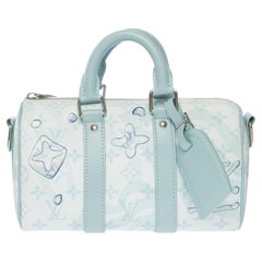 Louis Vuitton AquaGarden keepall 25 strap in crystal blue monogram canvas, SHW