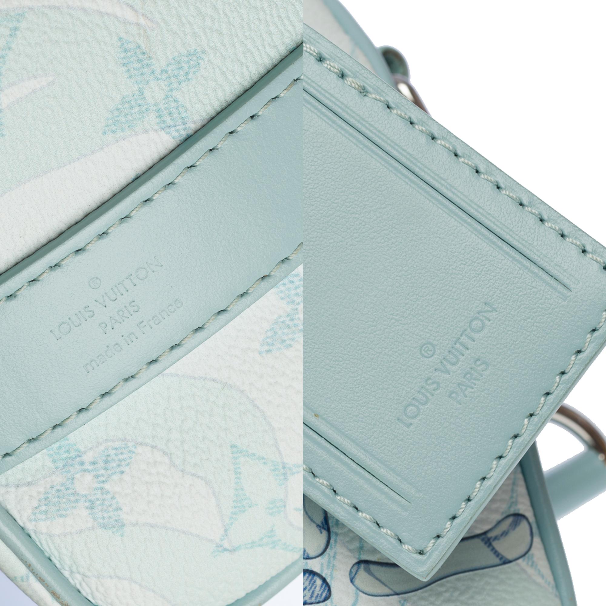 Louis Vuitton AquaGarden keepall 25 Armband in Kristallblau mit Monogramm aus Segeltuch, SHW im Angebot 2
