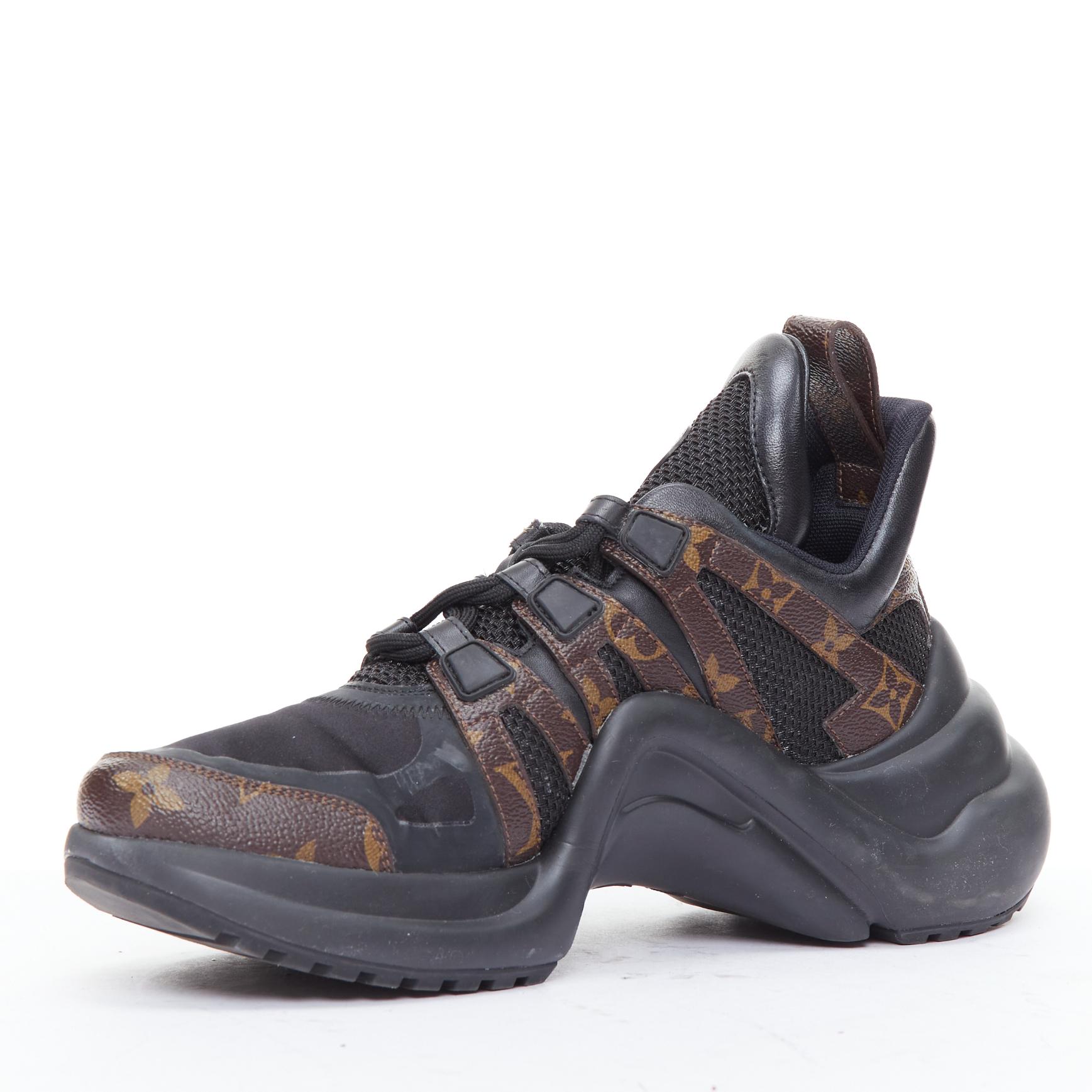 LOUIS VUITTON Archlight black LV monogram chunky sneakers EU39 In Good Condition For Sale In Hong Kong, NT