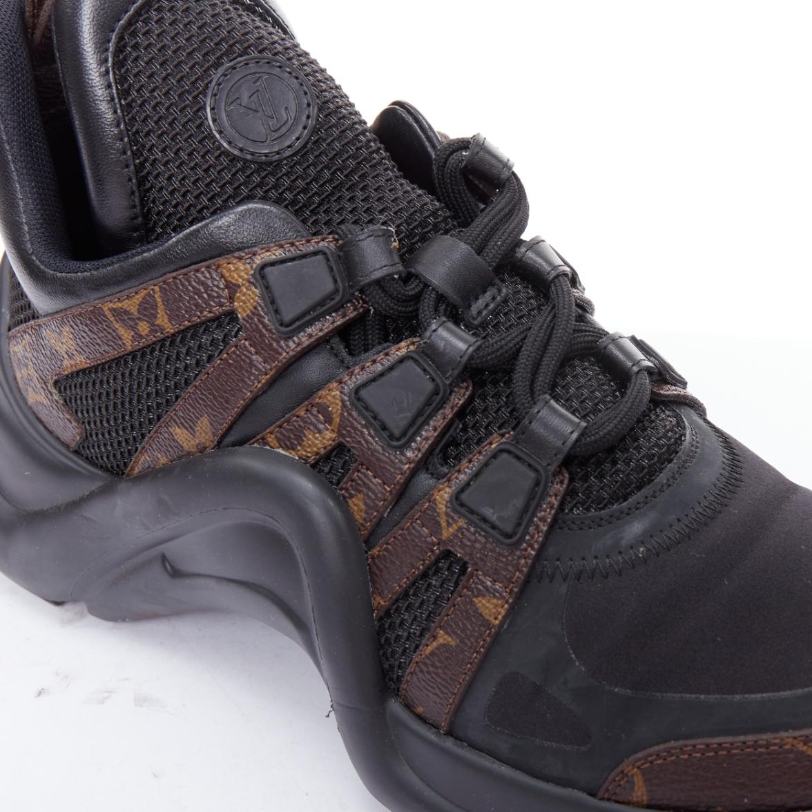 LOUIS VUITTON Archlight black LV monogram chunky sneakers EU39 For Sale 2