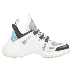LOUIS VUITTON Archlight white leather black blue monogram chunky sneakers EU39 LOUIS VUITTON Archlight white leather black blue monogram chunky sneakers EU39