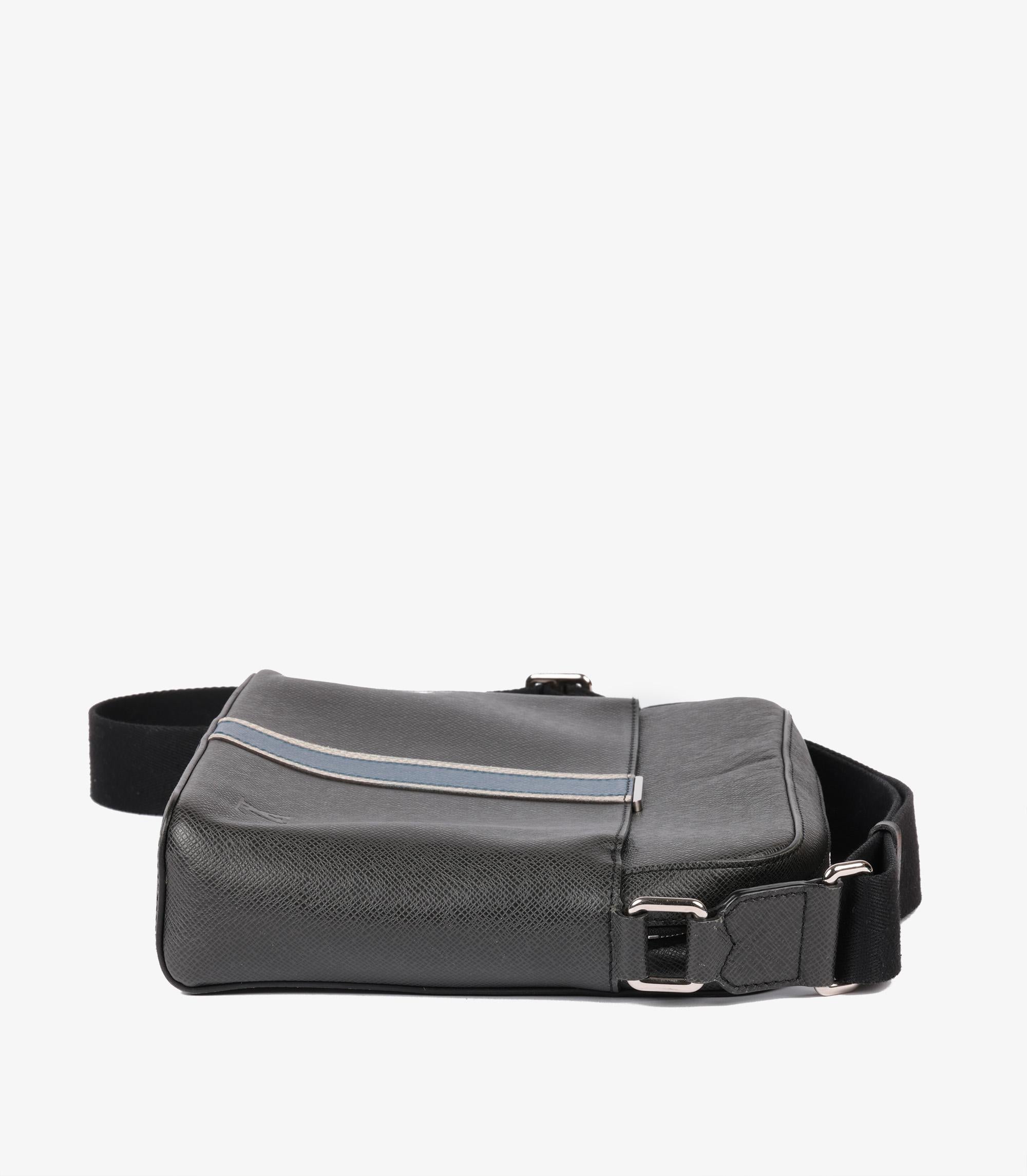 Louis Vuitton Ardoise Taiga Leather Stripe Anton Messenger For Sale 1
