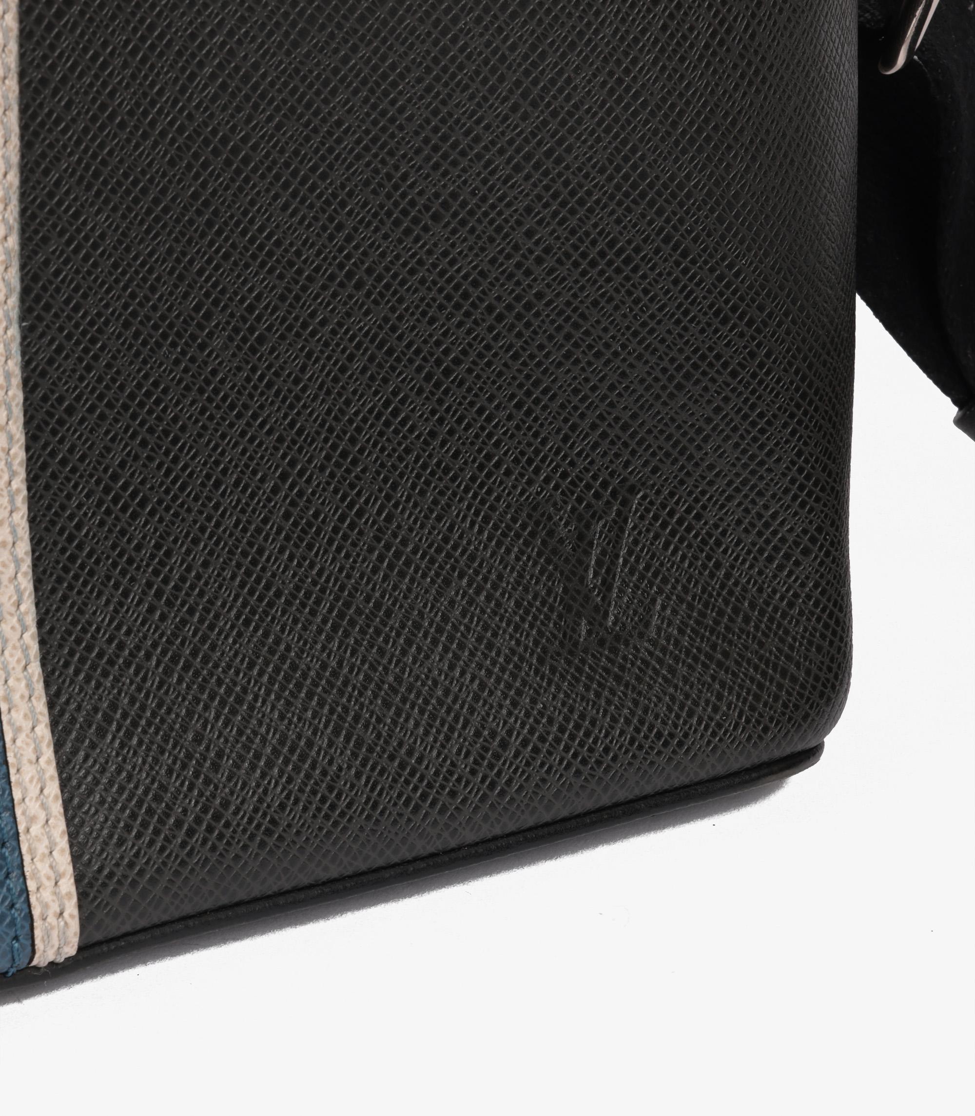 Louis Vuitton Ardoise Taiga Leather Stripe Anton Messenger For Sale 4