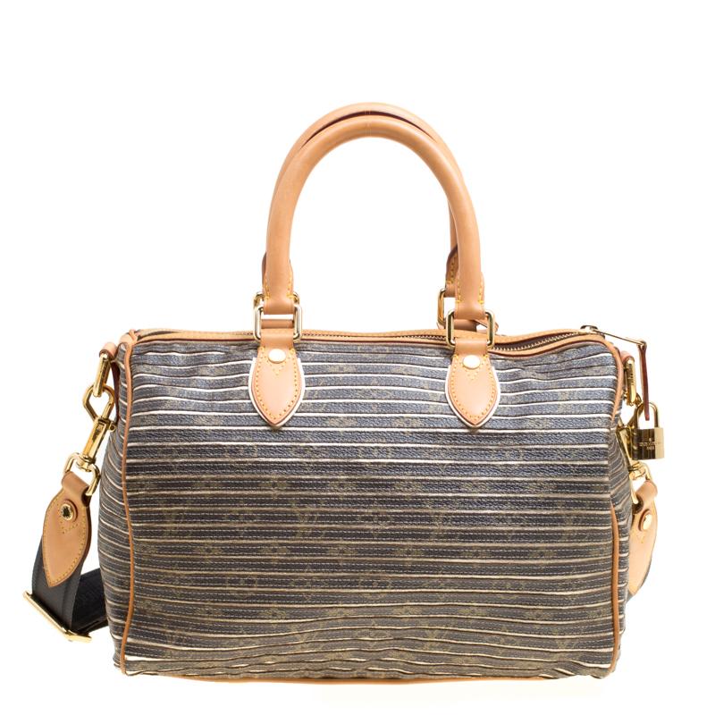 Gray Louis Vuitton Argent Monogram Canvas and Leather Limited Edition Eden Speedy 30