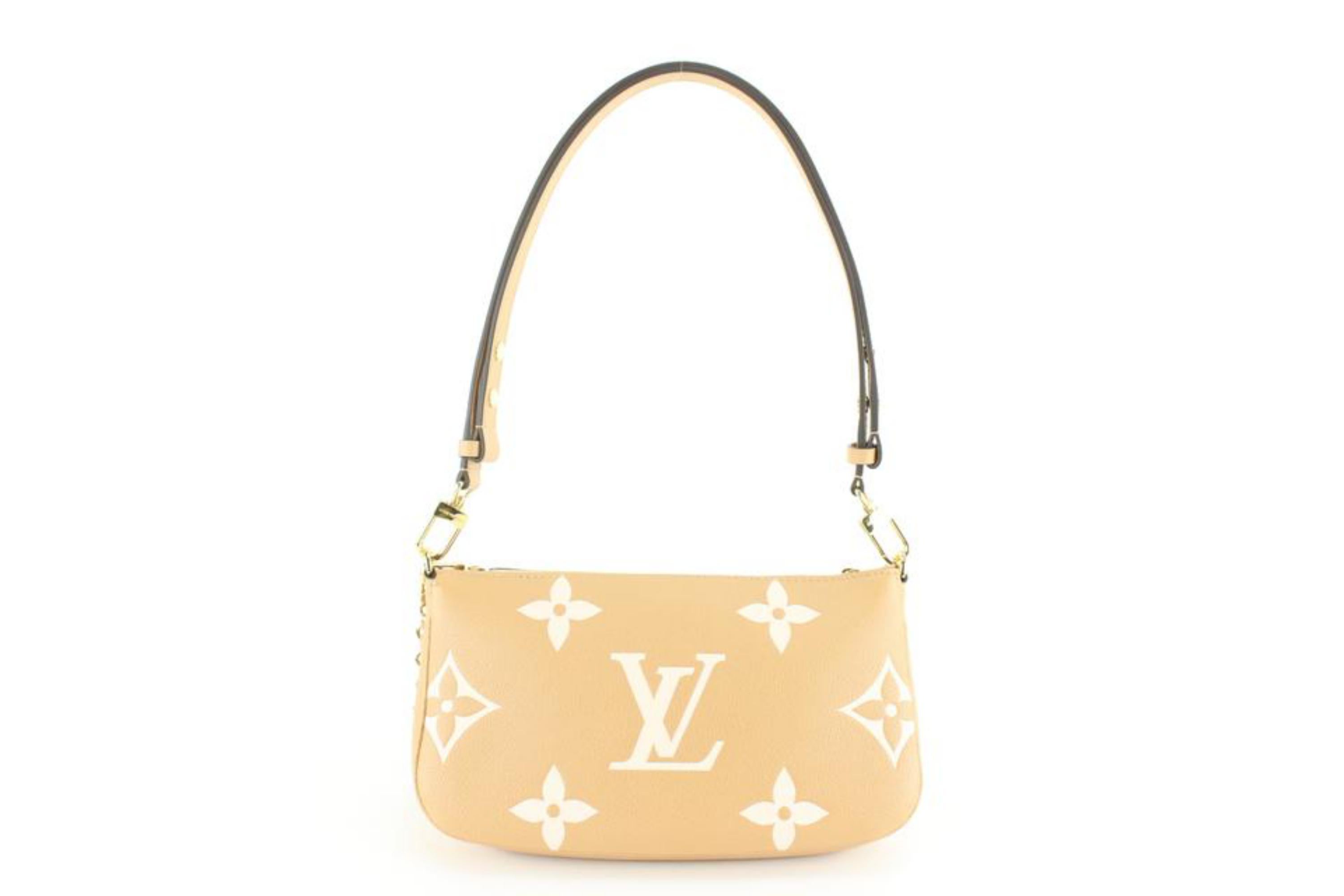Women's Louis Vuitton Arizona Beige Monogram Empreinte Multi Pochette Accesoires 72lz825