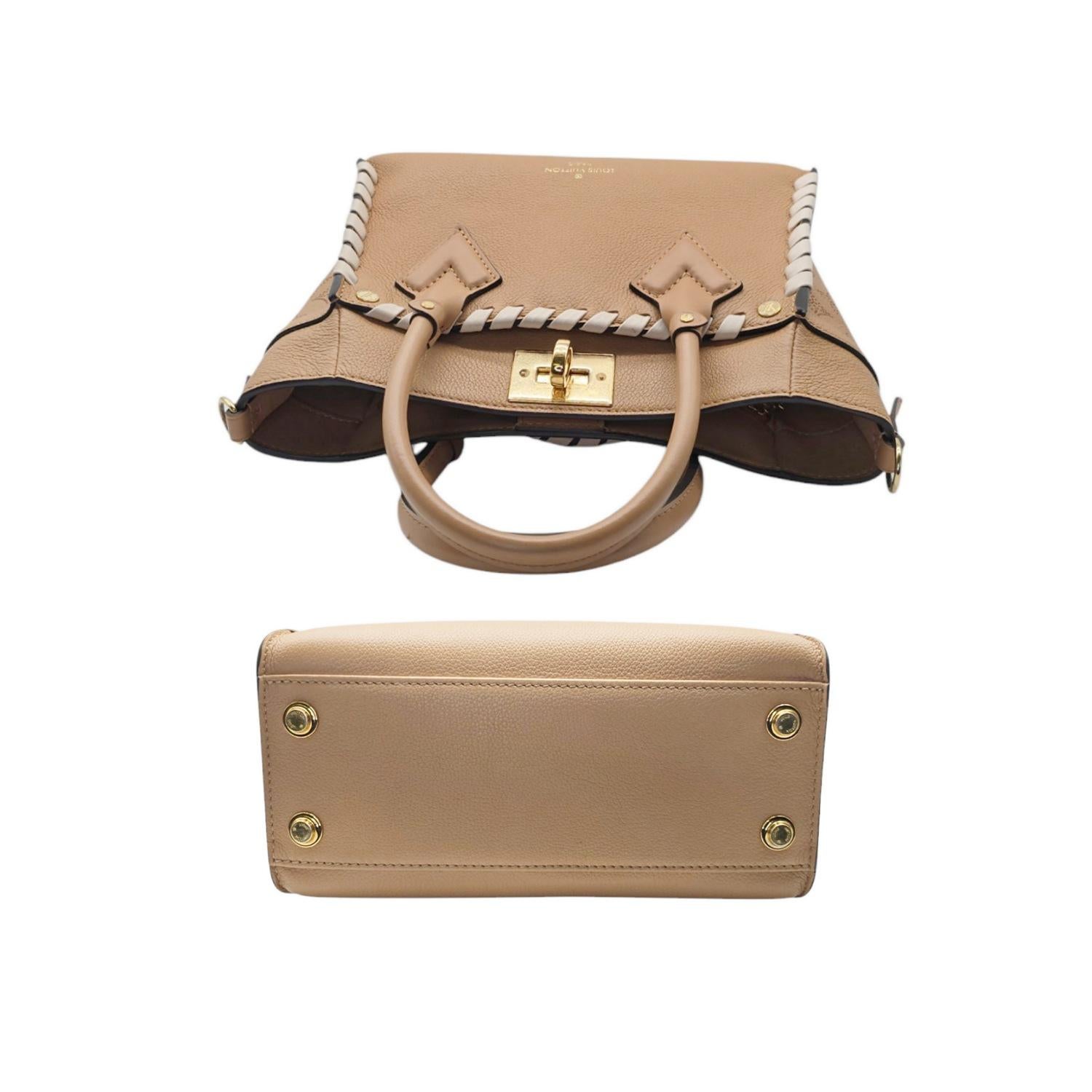 Louis Vuitton Arizona Brown Kalbsleder Mahina geflochten auf meiner Seite PM im Zustand „Hervorragend“ im Angebot in Scottsdale, AZ