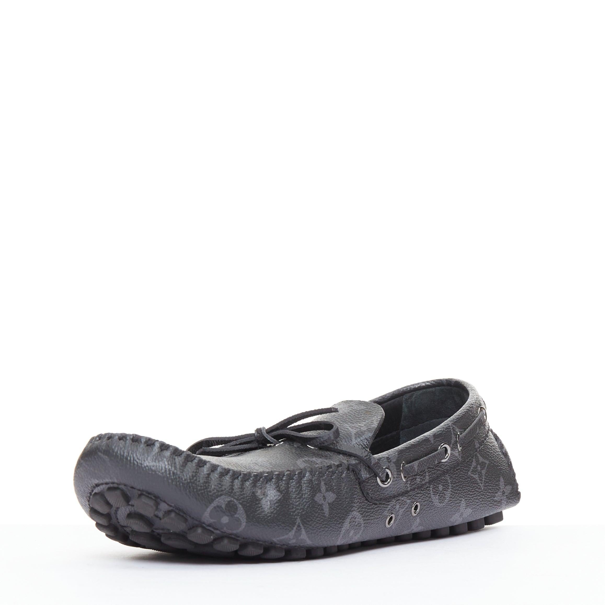 LOUIS VUITTON Arizona Eclipse grau Canvas Monogram mocassin EU42.5 im Zustand „Gut“ im Angebot in Hong Kong, NT