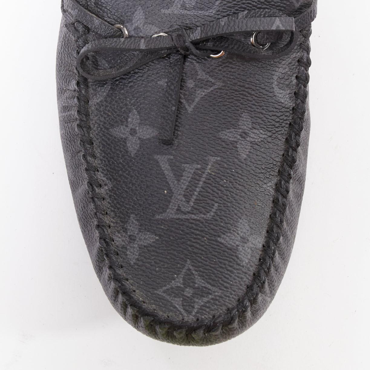 LOUIS VUITTON Arizona Eclipse grau Canvas Monogram mocassin EU42.5 im Angebot 1