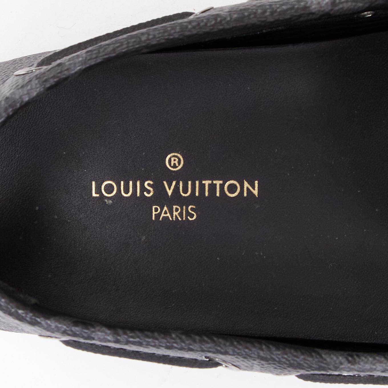 LOUIS VUITTON Arizona Eclipse grau Canvas Monogram mocassin EU42.5 im Angebot 4