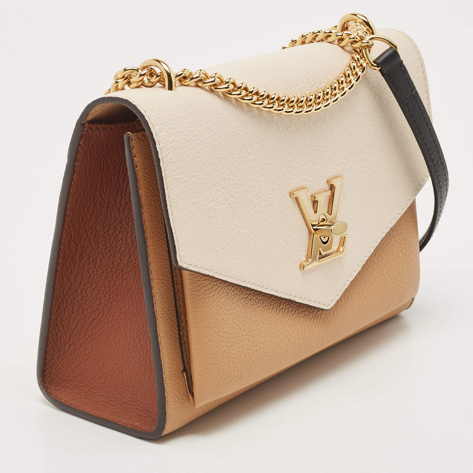 Women's Louis Vuitton Arizona Quartz/Caramel Leather Mylockme Chain Bag