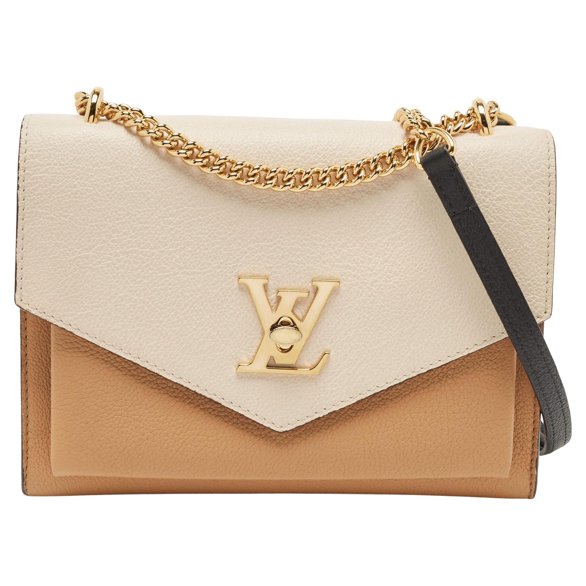 Louis Vuitton Black Mylockme chain bag Soft grained Excellent Condition