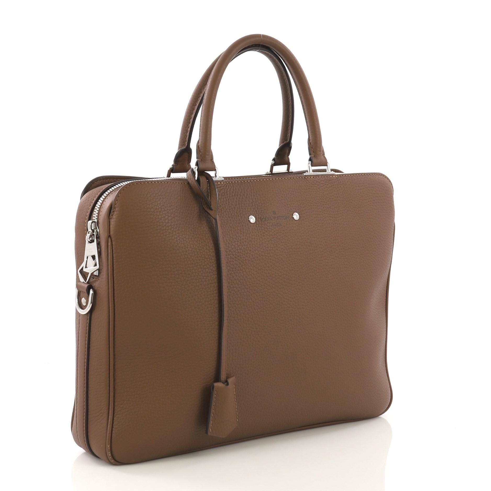 Brown Louis Vuitton Armand Briefcase Taurillon Leather