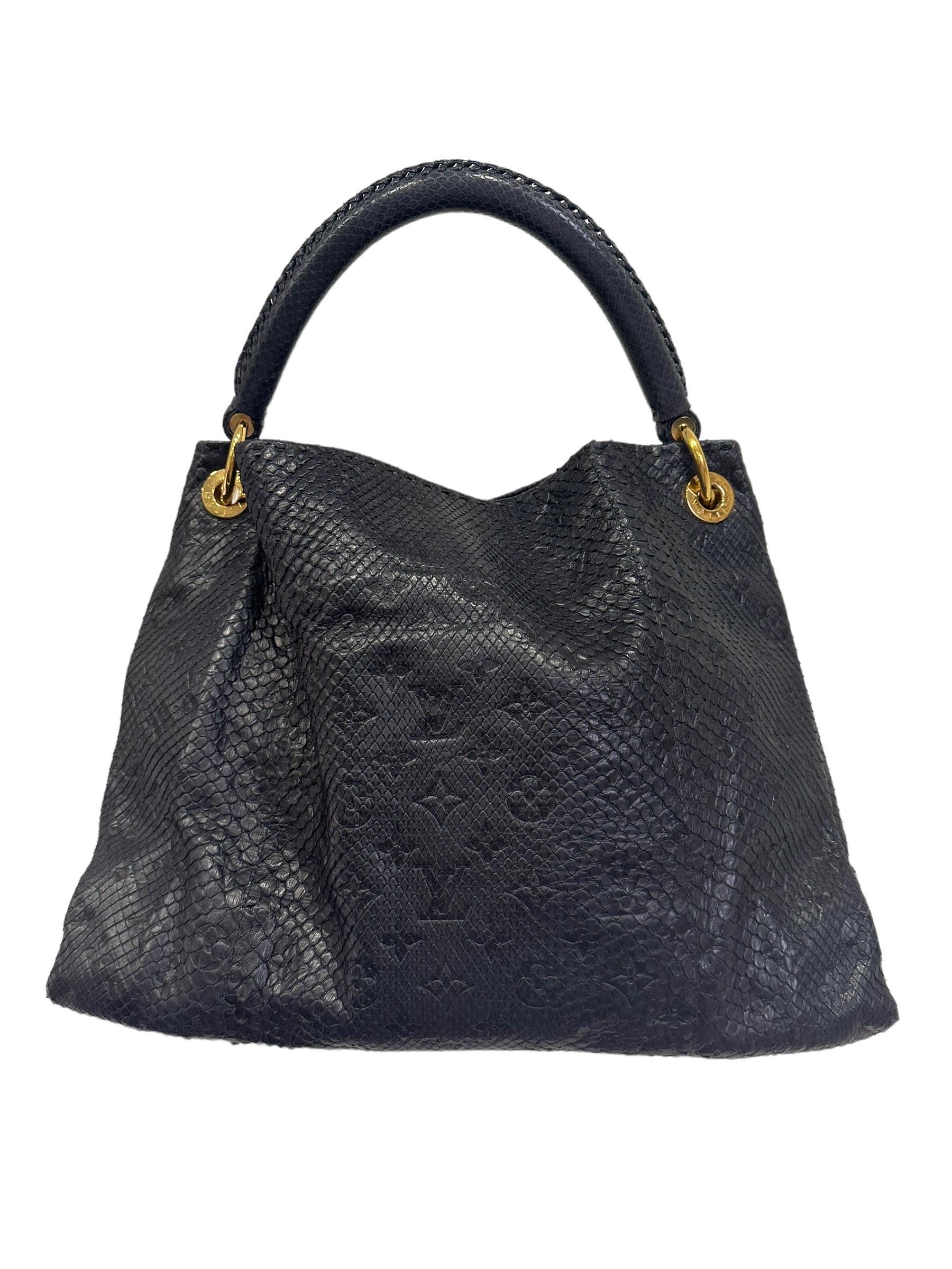 Louis Vuitton Artsy GM Blu Leather Top Handle Bag 1